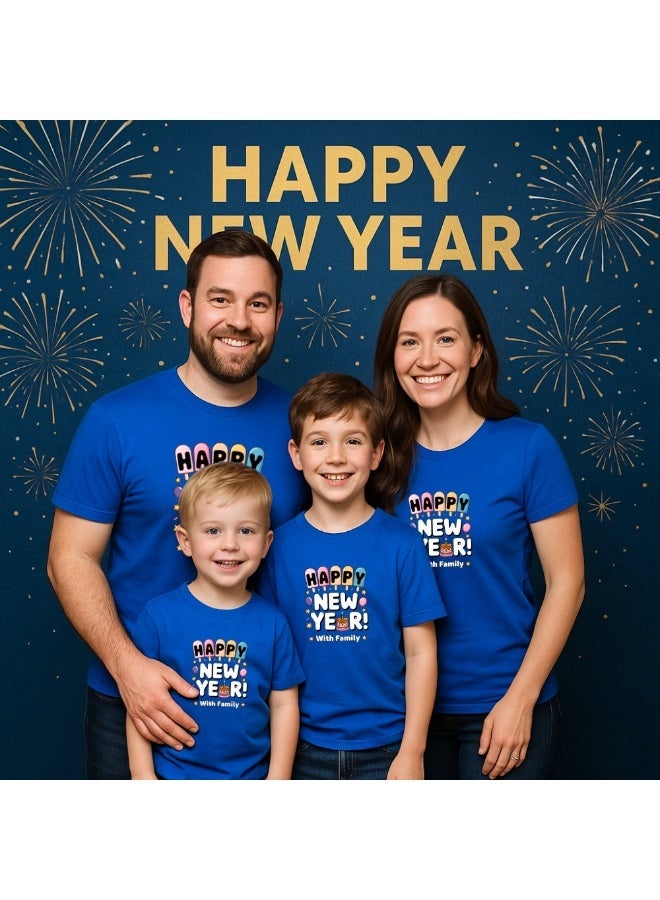 PRINTSHOP4ME New Year Matching Family T-Shirt Set For Men Women Kids | Holiday Celebration Outfits For Parties,Photoshoots,Home Gatherings And Countdown Events - Image 2
