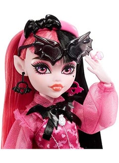 MONSTER HIGH Doll Draculaura With Accessories And Pet Bat Posable Fashion Doll With Pink And Black Hair Hhk51  - Image 4