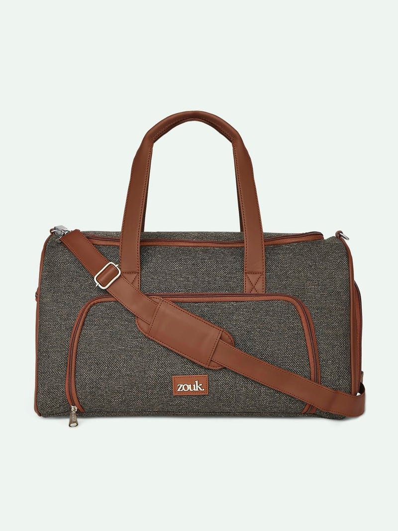 ZOUK حقيبة دفل نهاية الأسبوع | حقيبة سفر مع قسم للأحذية وسوستة لعربة | حقيبة دفل واسعة، قابلة للطي، وخفيفة الوزن للرجال والنساء | مقاومة للماء | بريستيل - Image 4