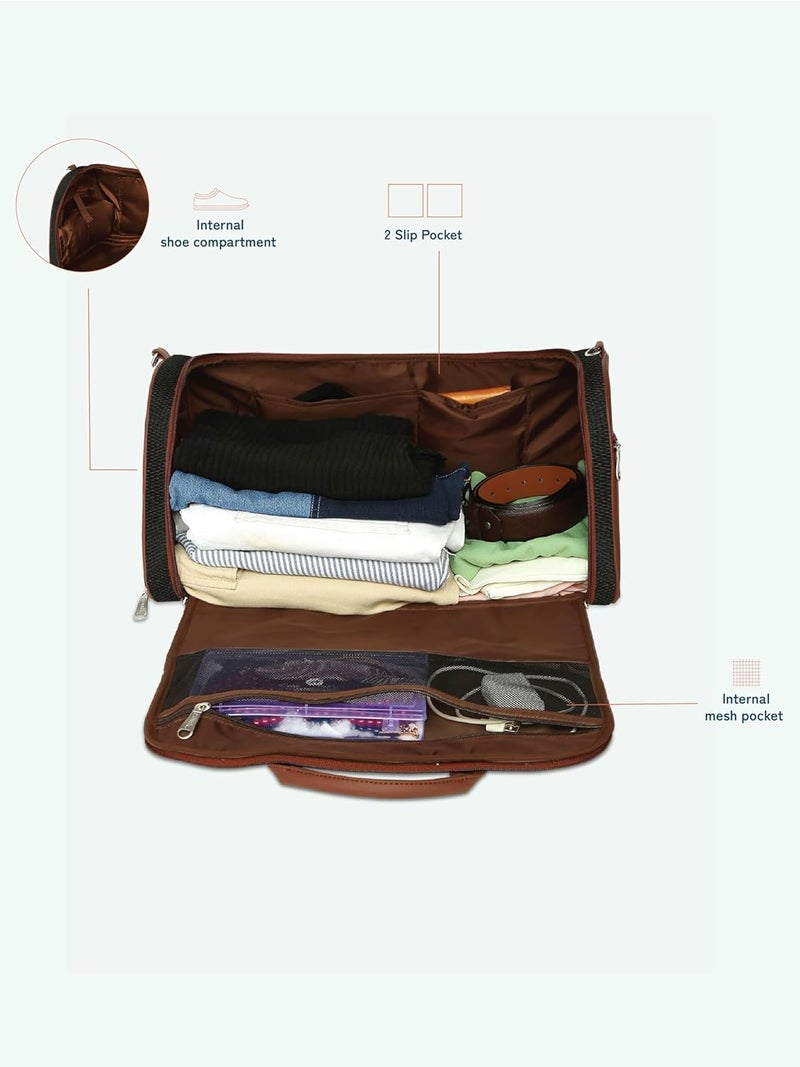 ZOUK حقيبة دفل نهاية الأسبوع | حقيبة سفر مع قسم للأحذية وسوستة لعربة | حقيبة دفل واسعة، قابلة للطي، وخفيفة الوزن للرجال والنساء | مقاومة للماء | بريستيل - Image 2