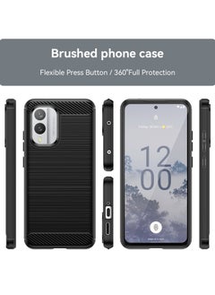 HuHa Case Cover For Nokia X30 Brushed Texture Carbon Fiber TPU Phone Case Black  - Image 2