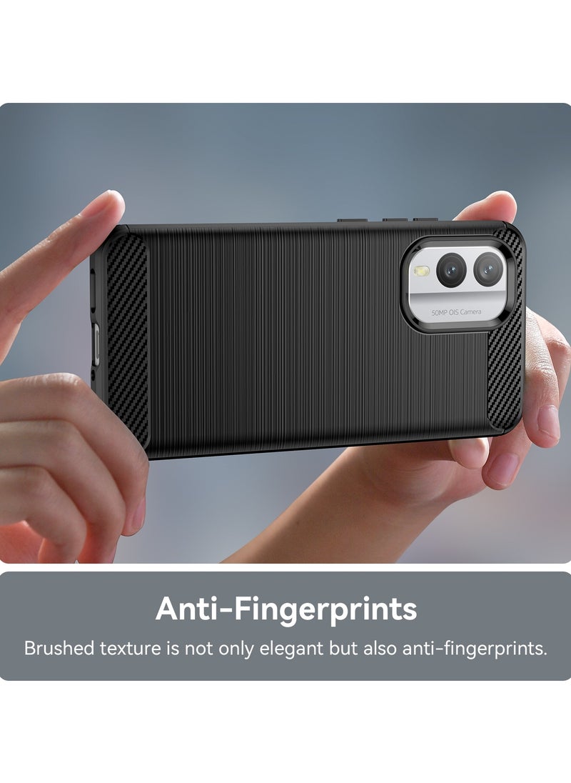 HuHa Case Cover For Nokia X30 Brushed Texture Carbon Fiber TPU Phone Case Black  - Image 5