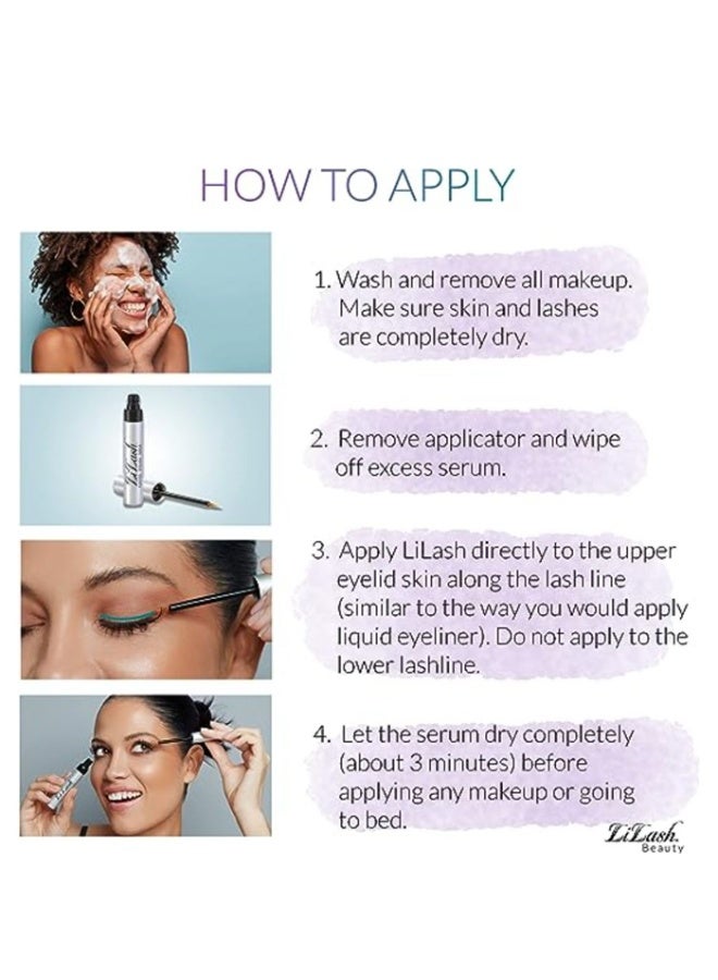 LiLash Purified Eyelash Physician-Formulated Serum for Fuller & Longer Looking Eyelashes Natural Eyelash Enhancer Safe for Sensitive Eyes and Contact Lens Wearer 3-Months Supply, 2ml - Image 5