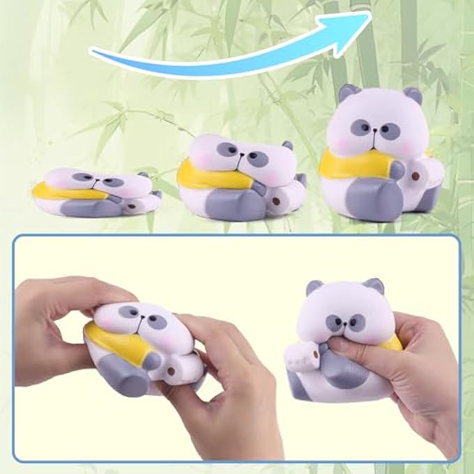 Anboor Panda Squishies Slow Rising Toy for Kids Soft Cute Panda Foam Squishies with Handkerchiefs Jumbo Animal Fidget Toy Sensory Toy for Party Gifts - Image 4