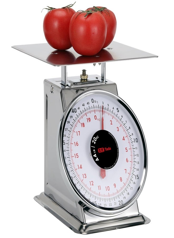 ta da Tada 44 LBS Stainless Steel Mechanical Kitchen Scale Heavy Duty Portion-Control Food Scale Produce Scale with Stainless Steel Platform - Image 1