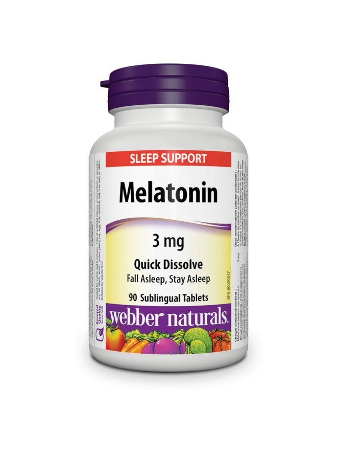 Webber naturals Webber Naturals Melatonin 3 mg Quick Dissolve, 90 Sublingual Tablets - Image 1