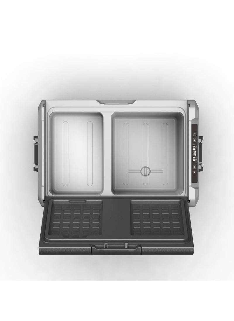 Powerology Smart Dual Compartment Portable Fridge & Freezer 37.5L 60W 15600mAh - Gray  - Image 3