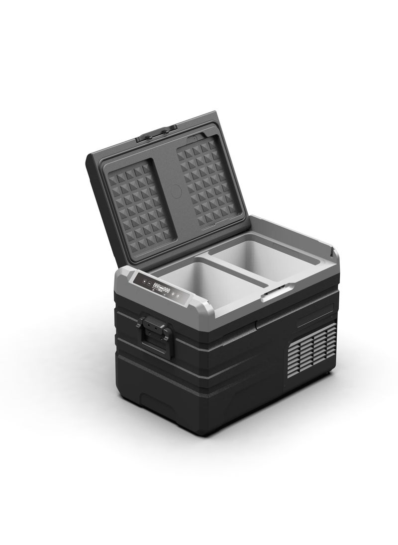 Powerology Smart Dual Compartment Portable Fridge & Freezer 37.5L 60W 15600mAh - Gray  - Image 2