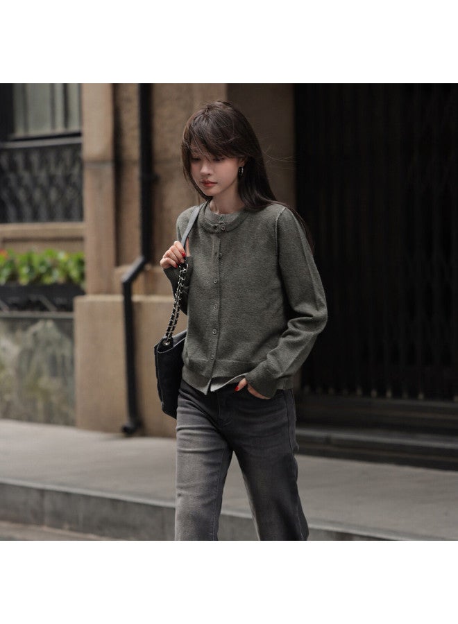 Mt Autumn Spring Casual Simple Colorblock Versatile Solid Color Faux Two-piece Long Sleeve Knit Sweater - Image 5
