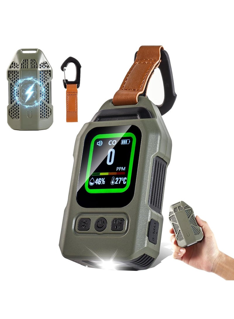 Arabest Carbon Monoxide Checker, CO Alarm, High Precision, Portable, Thermometer, Hygrometer, LED Light, Gas Alarm, Car Overnight Goods, Wood Stove, Camping Equipment, Lightweight for Camping Outside - Image 1