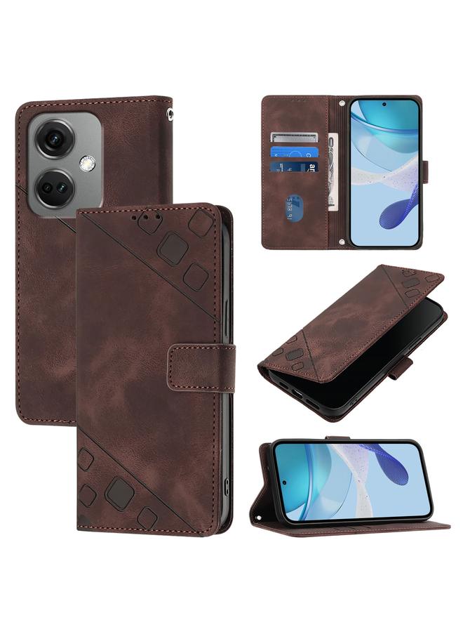 S-TOP Case For OnePlus Nord CE3 5G India Skin-feel Embossed Leather Phone Case - Image 1