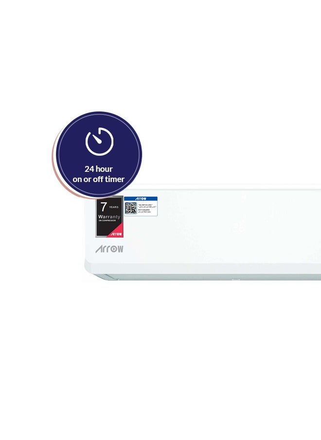 Arrow - 12,600 BTU Split AC, Cooling & Heating, With Remote Control, 3,050 BTU Heating Capacity, Double Layer Air Louver, Auto Cleaner, 4D Airflow, Sleep Mode | Model Name: RO-12SCD-H - Image 1