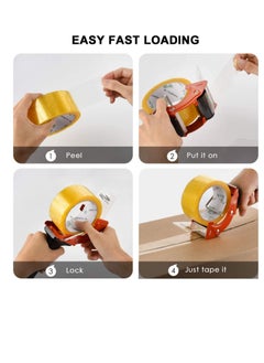 Prosun PROSUN Fast Reload Tape Dispenser for Packing and Sealing, with Cutter, Orange  - Image 3