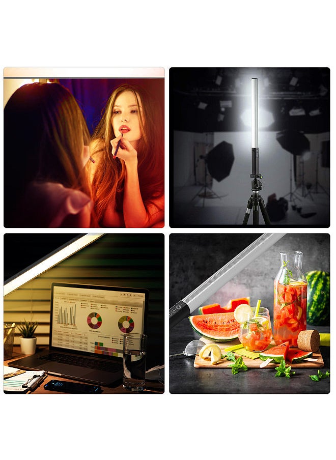 RGB Handheld LED Light Wand Rechargeable Photography Light Stick 10 Lighting Modes 12 Brightness Levels 1000 Lumens 3200-5600K Color Temperature with Portable Bag Hanging Loop Remote Control