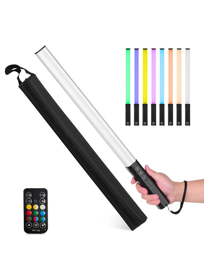 RGB Handheld LED Light Wand Rechargeable Photography Light Stick 10 Lighting Modes 12 Brightness Levels 1000 Lumens 3200-5600K Color Temperature with Portable Bag Hanging Loop Remote Control
