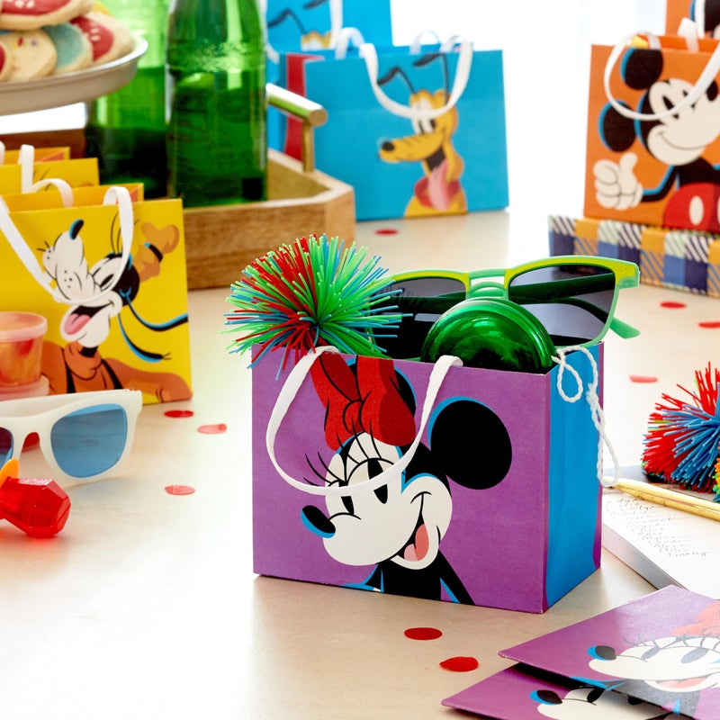 Hallmark Disney 4" Mini Gift Bags (18 Bags: Mickey, Minnie, Goofy, Pluto) for Party Favors, Gift Cards, Classroom Treats - Image 2