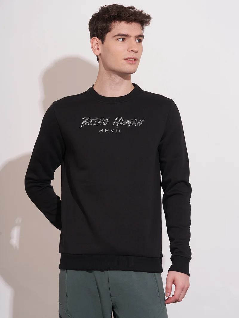 Being Human Men Graphic Printed Round Neck Ribbed Hemline  Sweatshirt