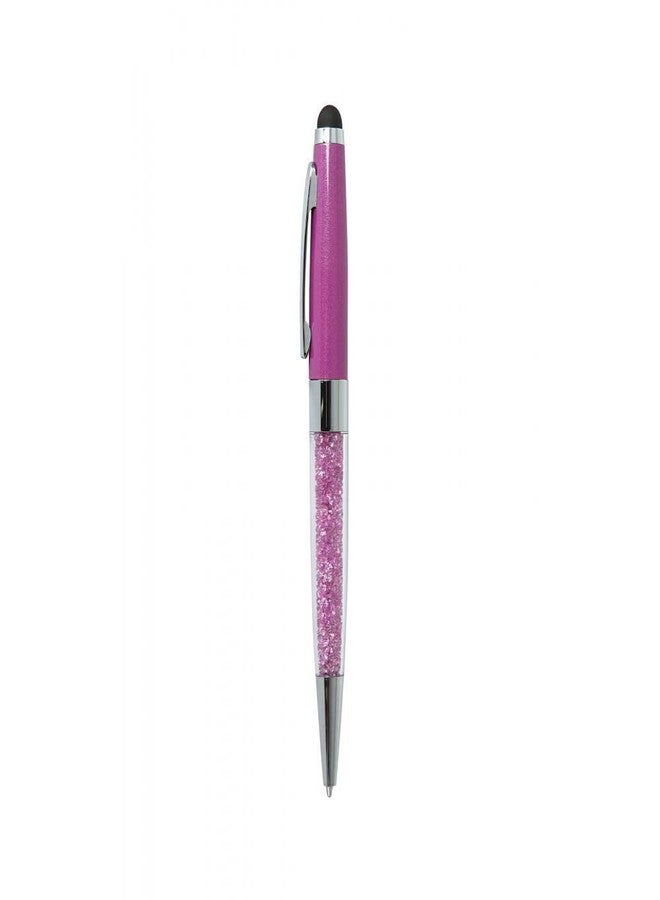 sakshi Pink Crystal Stylus Ballpoint Pen – Refillable Glitter Pen with Touchscreen Tip | Black Ink - Image 1