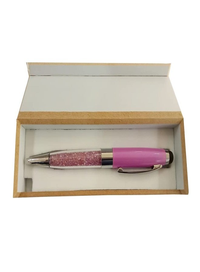 sakshi Pink Crystal Stylus Ballpoint Pen – Refillable Glitter Pen with Touchscreen Tip | Black Ink - Image 2