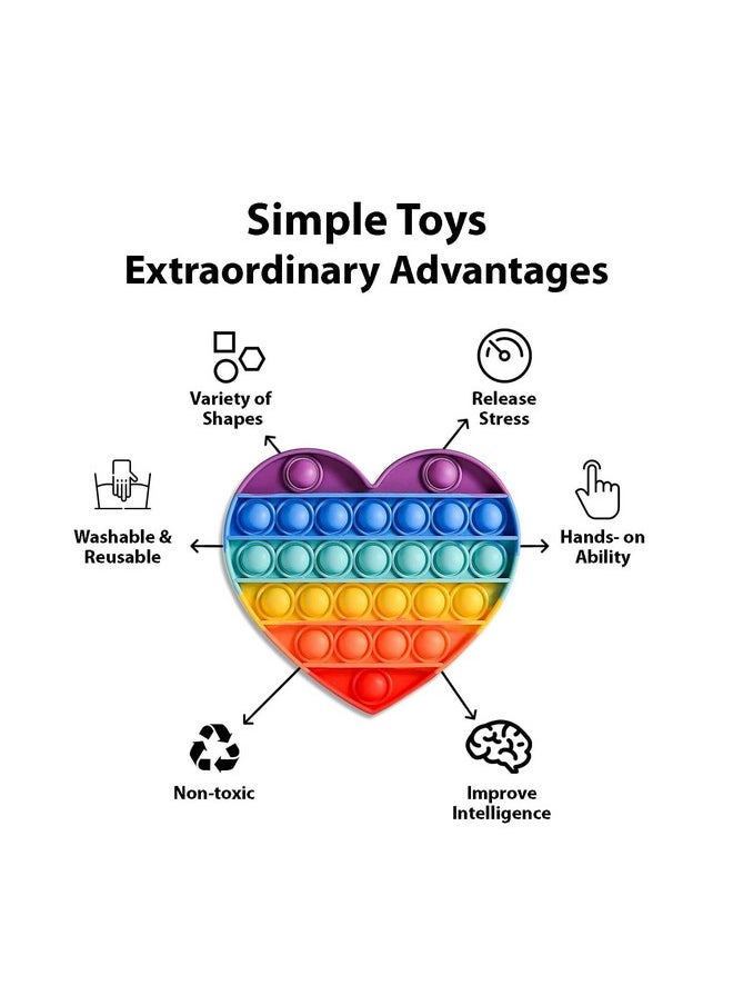 Kids Mandi Kids Mandi Pop It Fidget Toy - Sensory Stress Relief & Anxiety Reducer | Push Pop Bubble for Kids & Adults, Autism-Friendly (Heart)  - Image 5