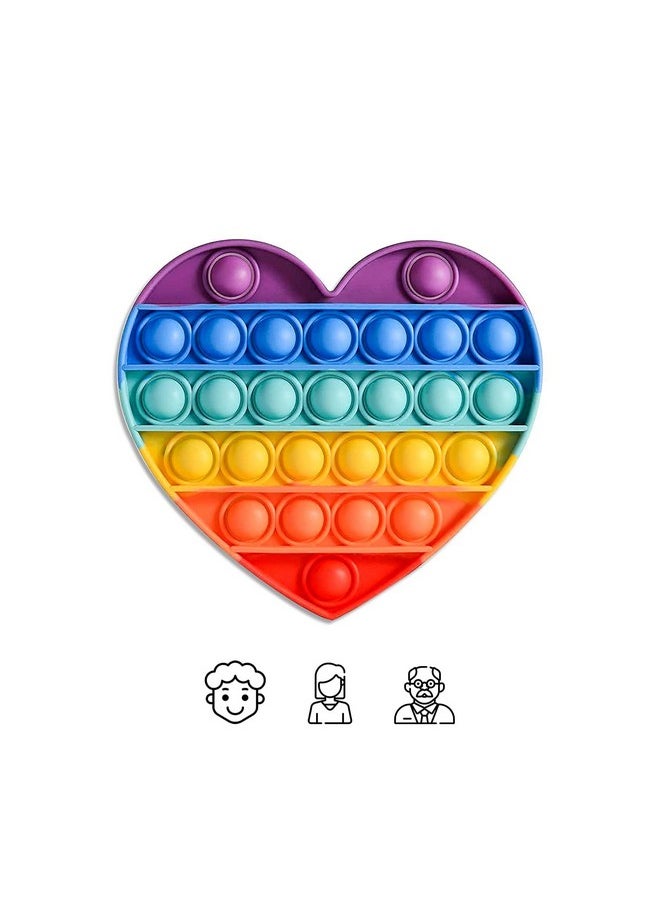 Kids Mandi Kids Mandi Pop It Fidget Toy - Sensory Stress Relief & Anxiety Reducer | Push Pop Bubble for Kids & Adults, Autism-Friendly (Heart)  - Image 2