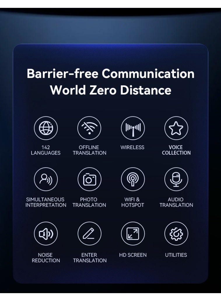 جهاز الترجمة الصوتية الذكية – ترجمة فورية وبدون إنترنت، يدعم أكثر من 142 لغة، ترجمة نصوص وصور، مثالي للأعمال والسفر لتواصل دقيق - Image 2