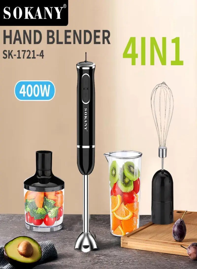 Sokany SK-1721-4 4-in-1 Multifunction Hand Blender Food Processor Electric Chopper 400W - Image 5