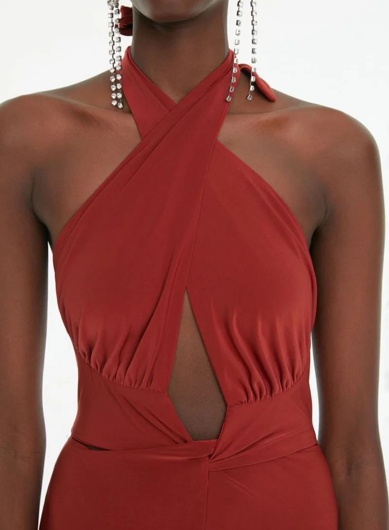 trendyol Halter Neck Cut Out Detail Dress
