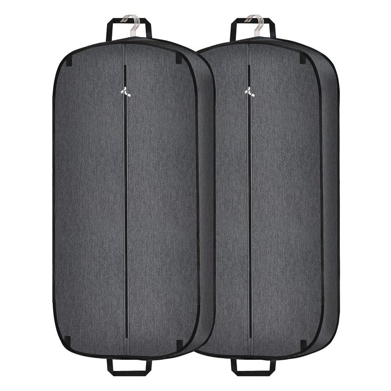 Limoomil Heavy Duty Waterproof Garment Bag for Travel Tear Resistance Suit Bag for Men Travel for Suits Tuxedos Coats Uniform 42 inch Darkgrey 2 Pack