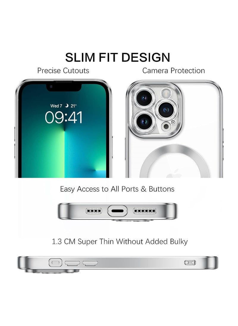 Generic - Magnetic Clear for iPhone 13 Pro Case with MagSafe Integrated Camera Protection Glass Silicone Cover Slim Thin Non Yellowing Anti Fingerprint Scratch Wireless Charging - Image 1