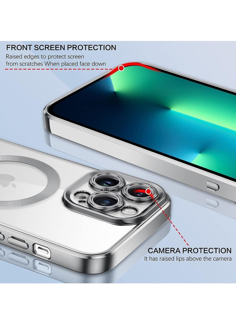 Generic - Magnetic Clear for iPhone 13 Pro Case with MagSafe Integrated Camera Protection Glass Silicone Cover Slim Thin Non Yellowing Anti Fingerprint Scratch Wireless Charging - Image 1