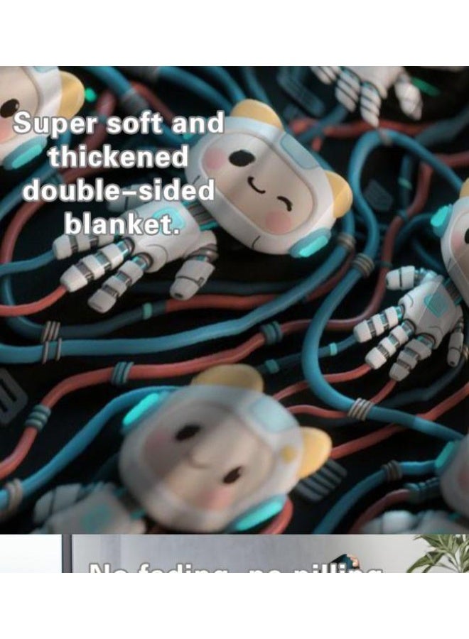 عام بطانية رقيقة من الفانيلا (حرارة ومريحة، ومناسبة للنوم واستخدام اللعبة والغبار والرمل) 150 سم * 200 سم - 658 - Image 4