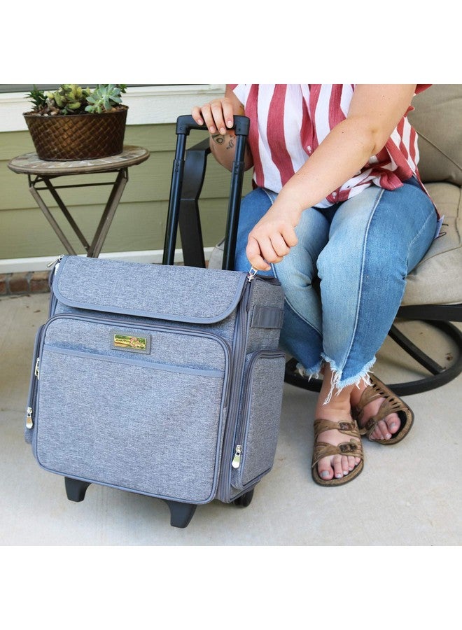 everything Mary Rolling Craft Bag Heather Papercraft Tote With Wheels For Scrapbook & Art Storage Organizer Case For Iris Boxes Supplies And Accessories For Teachers & Medical - Image 2