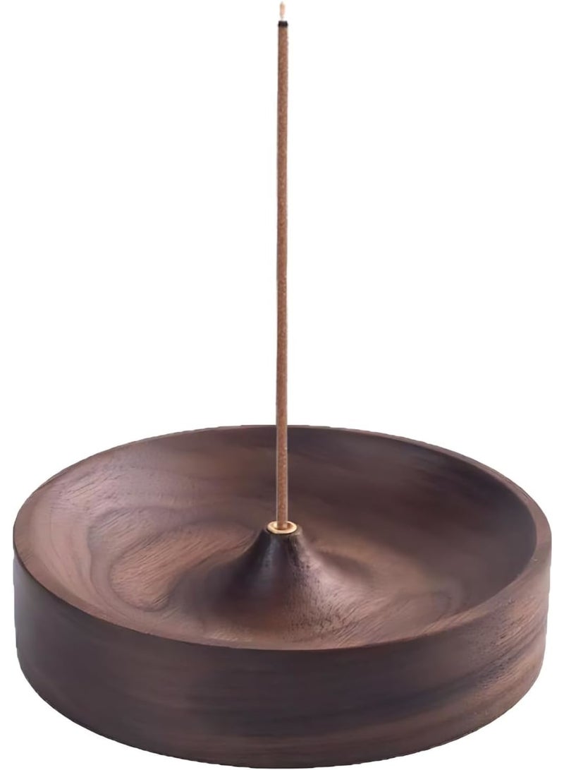 SYOSI Incense Holder, Black Walnut Incense Stick Holders with Ash Catcher, Aromatic Burner for Sticks, Home Décor, Office, Club, 9 * 2 cm, 3 mm Incense Hole - Image 1