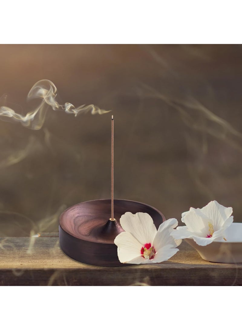 SYOSI Incense Holder, Black Walnut Incense Stick Holders with Ash Catcher, Aromatic Burner for Sticks, Home Décor, Office, Club, 9 * 2 cm, 3 mm Incense Hole - Image 4