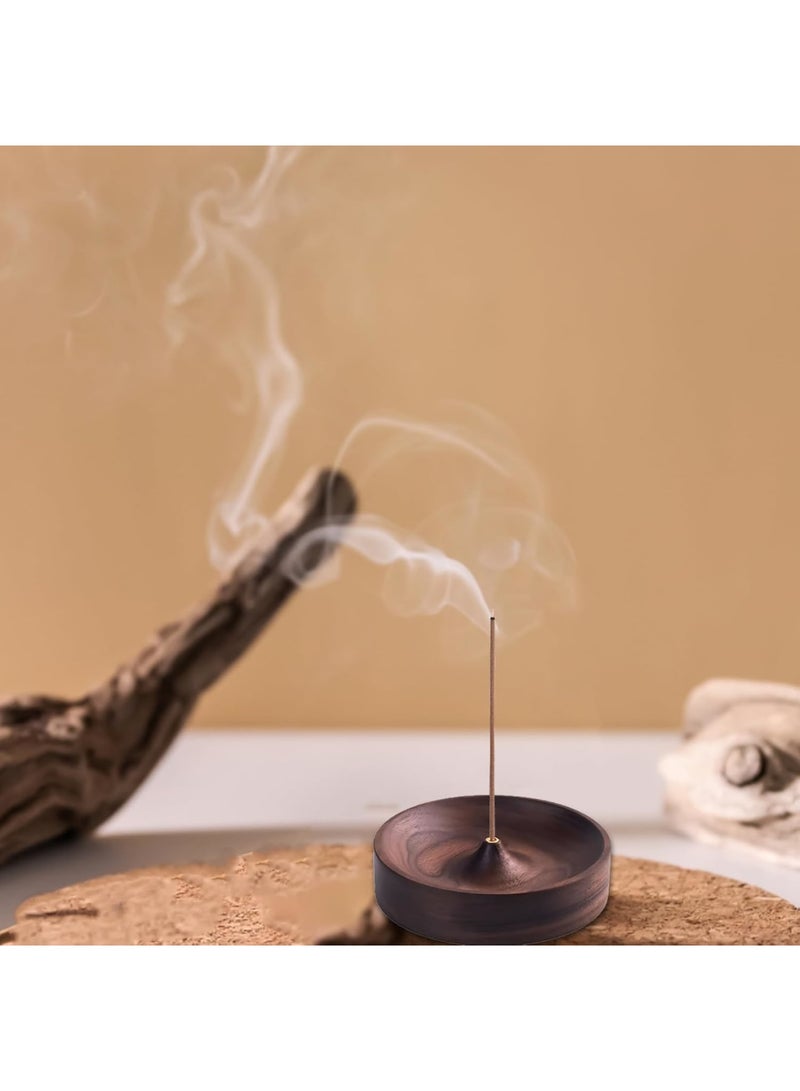 SYOSI Incense Holder, Black Walnut Incense Stick Holders with Ash Catcher, Aromatic Burner for Sticks, Home Décor, Office, Club, 9 * 2 cm, 3 mm Incense Hole - Image 5