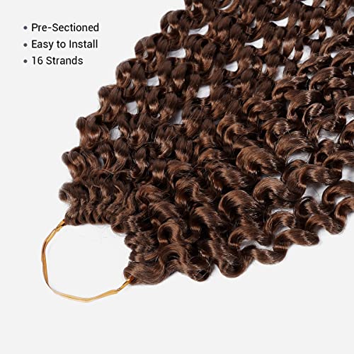 AU-THEN-TIC Water Wave Crochet Braids Hair, 22 Inch, 6 Packs, Synthetic Extensions for Passion Twists, Butterfly Locs, and Bohemian Styles, (30, Light Auburn) - Image 5