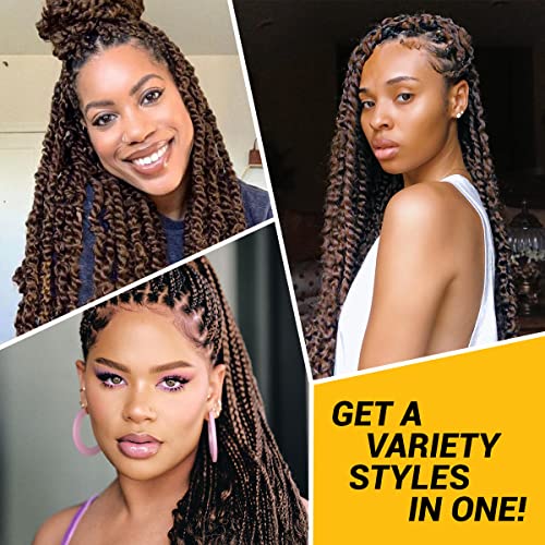 AU-THEN-TIC Water Wave Crochet Braids Hair, 22 Inch, 6 Packs, Synthetic Extensions for Passion Twists, Butterfly Locs, and Bohemian Styles, (30, Light Auburn) - Image 2