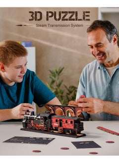 Robotime 3D Puzzles For Adults Wooden Puzzle Diy Model Steampunk Train Kit To Build Wood Craft Kit Toy Hobby Gift Home Decor (Steam Journey)  - Image 4