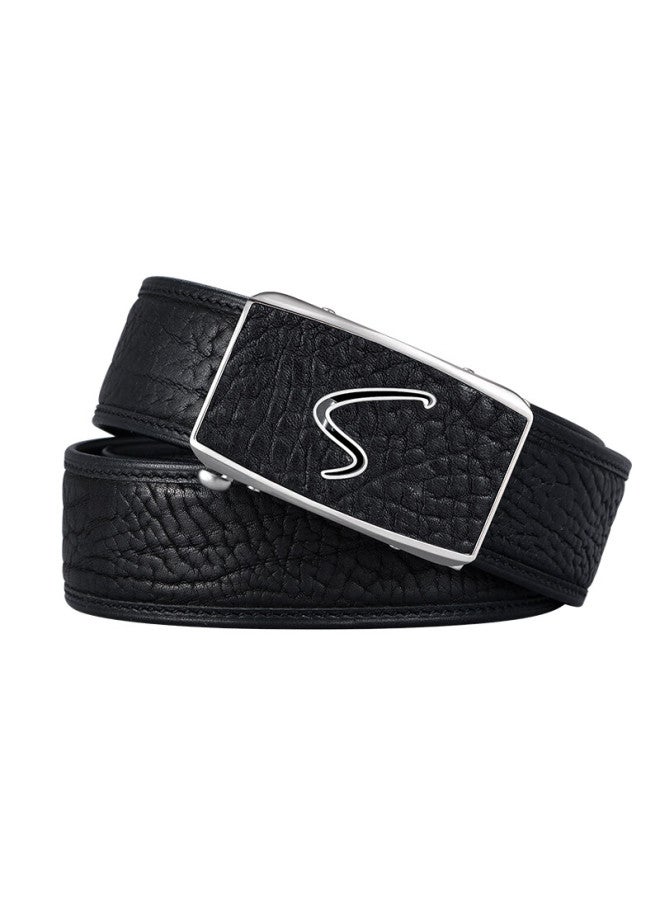 Satchi Men's Wild Cowhide Automatic Buckle Business Casual Belt, Birthday Gift Box For Boyfriend Or Husband, Gift Item 130