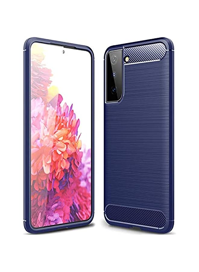 vesus Samsung Galaxy S21 Plus 5G Case Cover Brushed TPU Back Rugged Armor Case with Carbon Fiber Texture for Samsung Galaxy S21+ 5G Blue