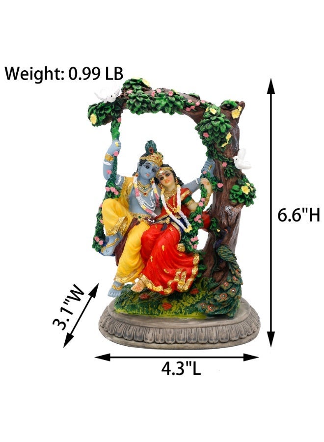 alikiki Radha Krishna Idol Statue - Hindu God Statue India Murti Item Home Office Temple Mandir Shrine Altar Pooja Decor Wedding Diwali Puja Gifts for Indian Friends Relative - Image 4