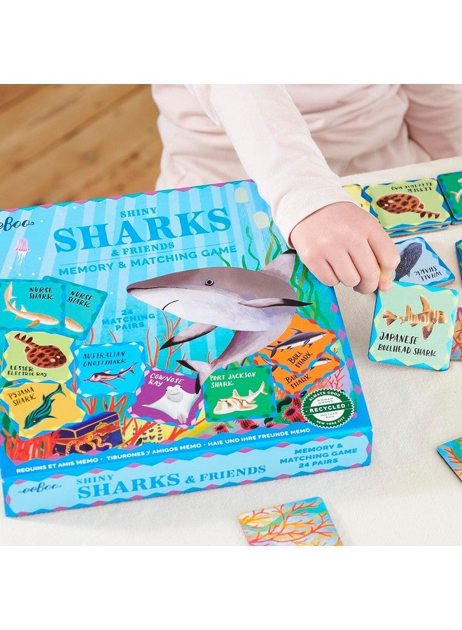 eeBoo: Memory & Matching Game: Shiny Sharks & Friends - 24 Matching Pairs, Educational Preschool Game, Kids Ages 3+, 1-4 Players - Image 4