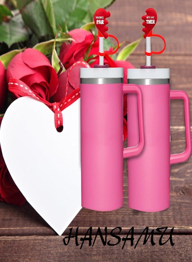 HANSAMU 8 PCS 10MM Valentine Straw Cover Cap for Cup, Heart Silicone Straw Topper for 30&40 Oz Tumbler with Handle, 0.4in Dust-Proof Reusable Straw Tips Lids for Valentine's Day Gifts - Image 4