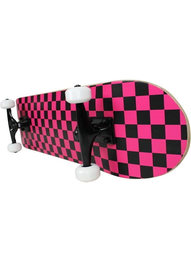 Krown Krown KRRC-56 Rookie Checker Skateboard, Black/Pink, 7.75"  - Image 2
