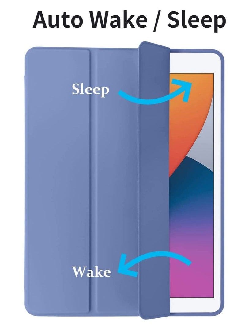 iPad 9th/8th/7th Generation case (2021/2020/2019) iPad 10.2-Inch Case with Pencil Holder [Sleep/Wake] Slim Soft TPU Back Smart Magnetic Stand Protective Cover Cases (Blue Purple) - Image 2