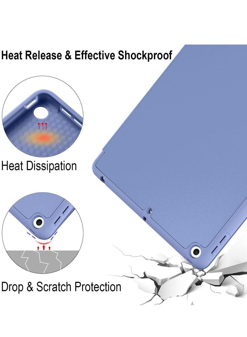 iPad 9th/8th/7th Generation case (2021/2020/2019) iPad 10.2-Inch Case with Pencil Holder [Sleep/Wake] Slim Soft TPU Back Smart Magnetic Stand Protective Cover Cases (Blue Purple) - Image 4