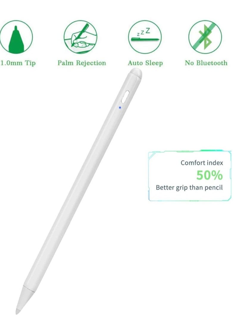 iPad Pen for Apple iPad Pro/Air/Mini Pencil,1.5mm Palm Rejection Active Stylus for 2018-2022 iPad Pro 11/12.9 ,iPad Air 5th/4th/3rd,iPad 9/8/7/6th iPad Mini 6th/5th for Precise Writing Drawing White - Image 4