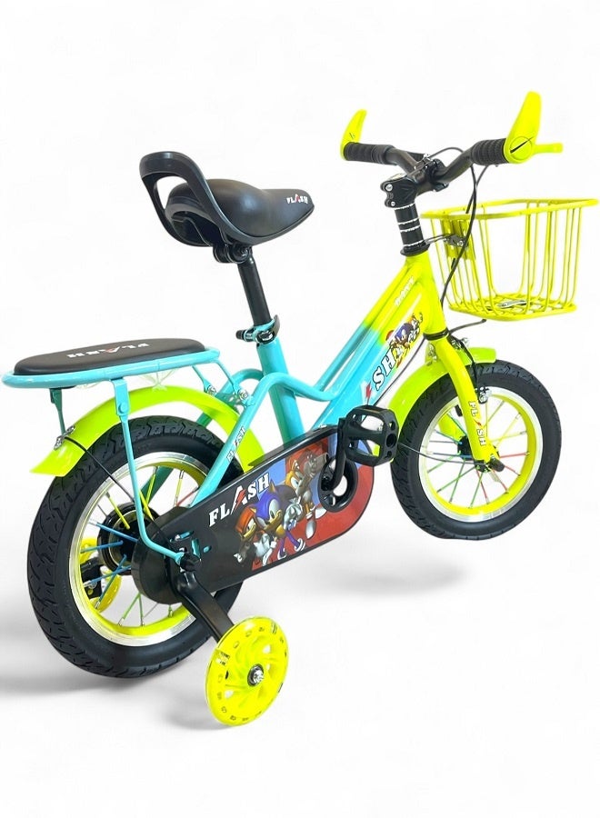 فلاش دراجة فلاش كيدز للأولاد ، اللون اصفر فسفوري، مقاس 12 من سن 3 سنوات ل5 سنوات - الوكيل الرسمي في مصر لشركة GTG TOYS - Image 3