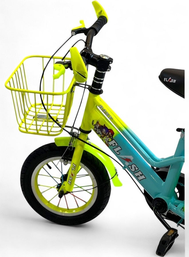 فلاش دراجة فلاش كيدز للأولاد ، اللون اصفر فسفوري، مقاس 12 من سن 3 سنوات ل5 سنوات - الوكيل الرسمي في مصر لشركة GTG TOYS - Image 4